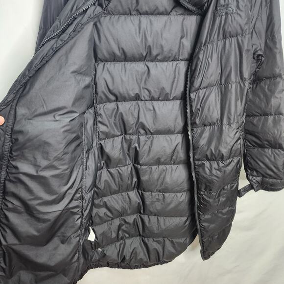 The North Face 550 Women's Black Puffer Quilted Long Hooded Winter Coat Size XS - Picture 11 of 15